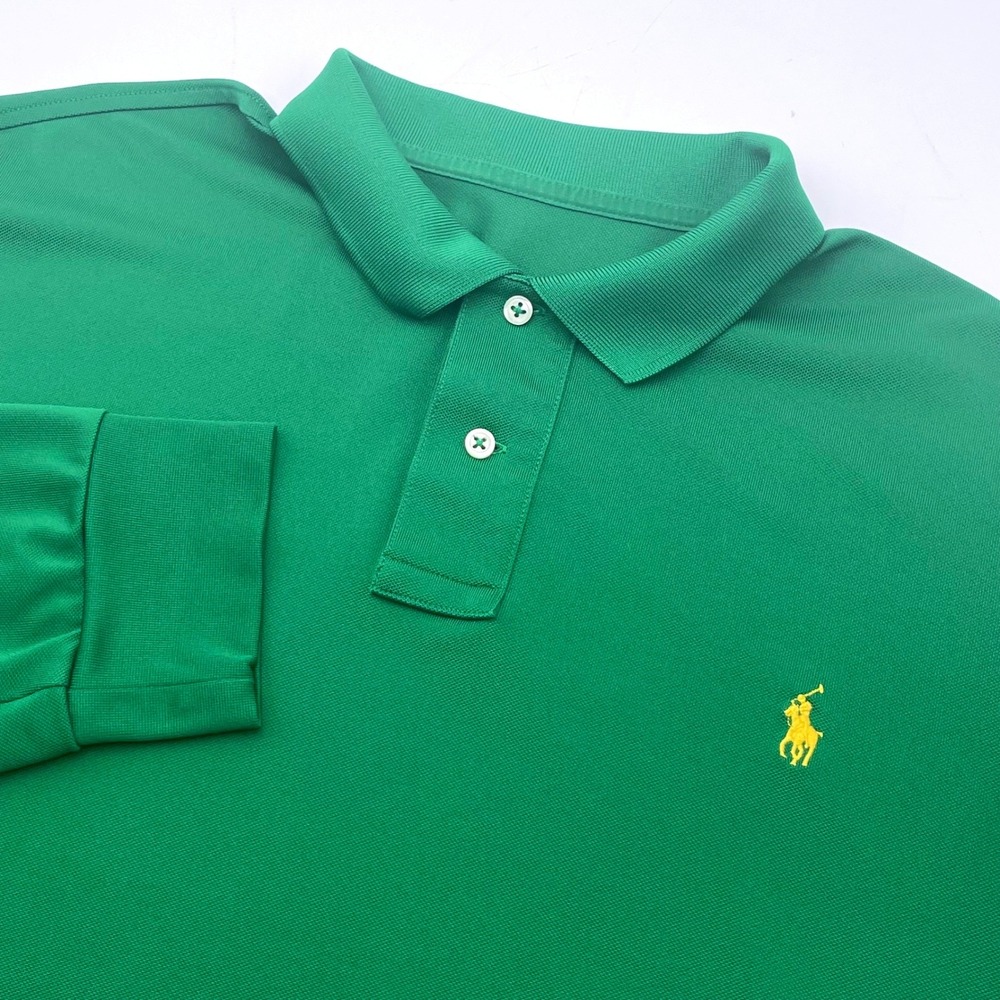 Polo Ralph Lauren Mens Performance Long Sleeve Polo Shirt XL Masters Green